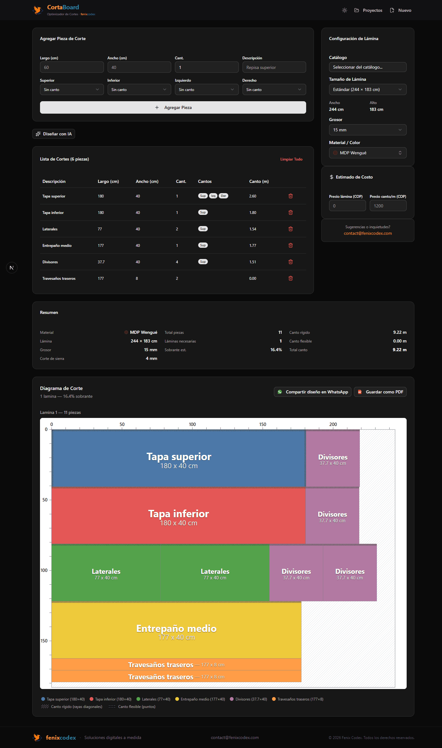 CortaBoard desktop view